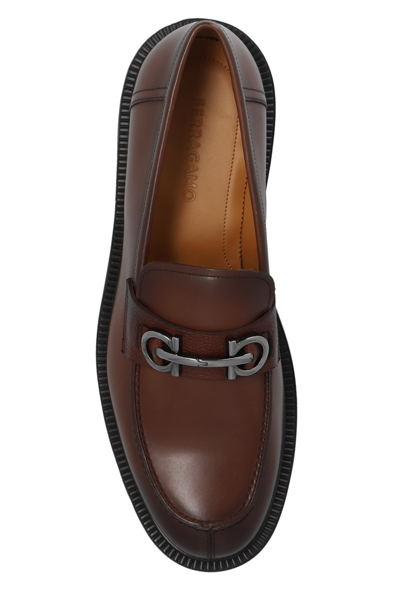 Ferragamo tan sale loafers